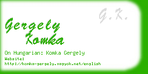 gergely komka business card